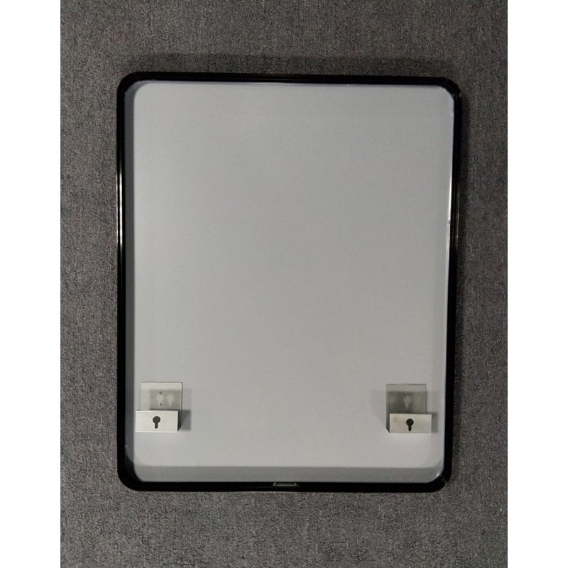 500x650x40mm Black Aluminum Framed Rectangle Bathroom Wall Mirror Rim Round Corner