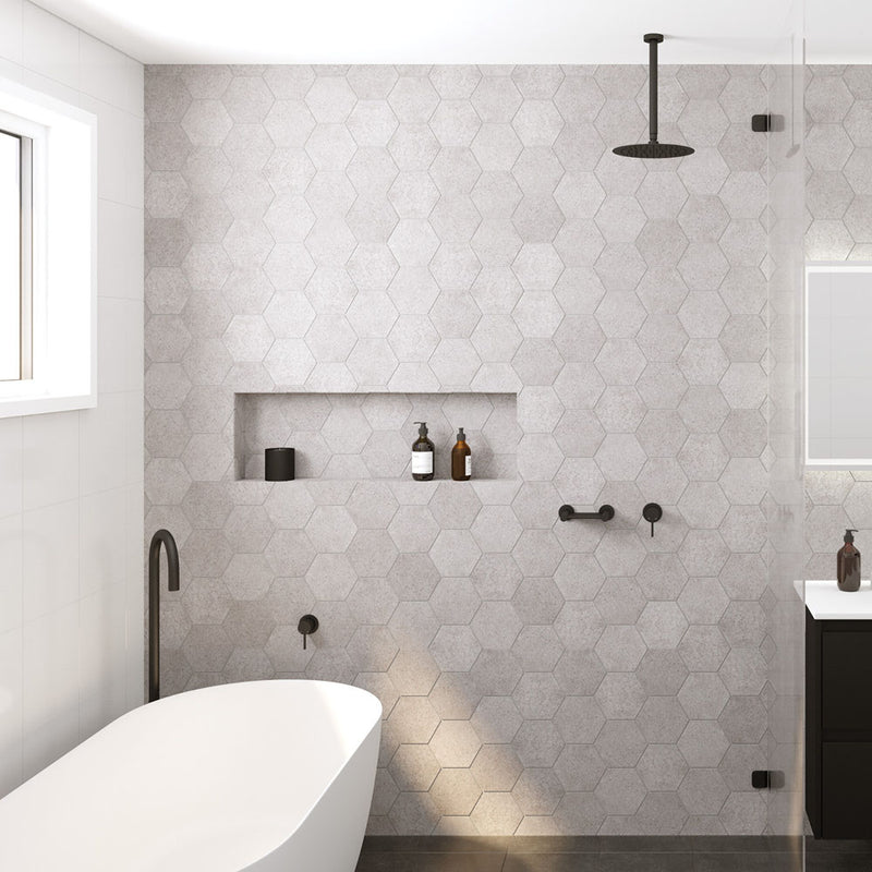 Fienza Kaya Ceiling Shower Dropper Set Matte Black