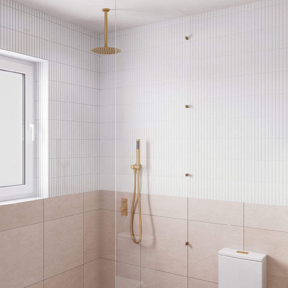 Fienza Kaya Ceiling Shower Dropper Set Urban Brass