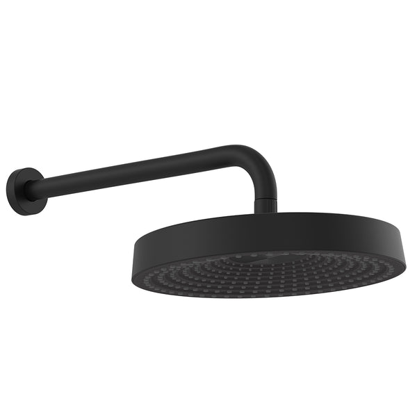 Fienza Kuro Shower Head and Arm Set, Round Head - Matte Black