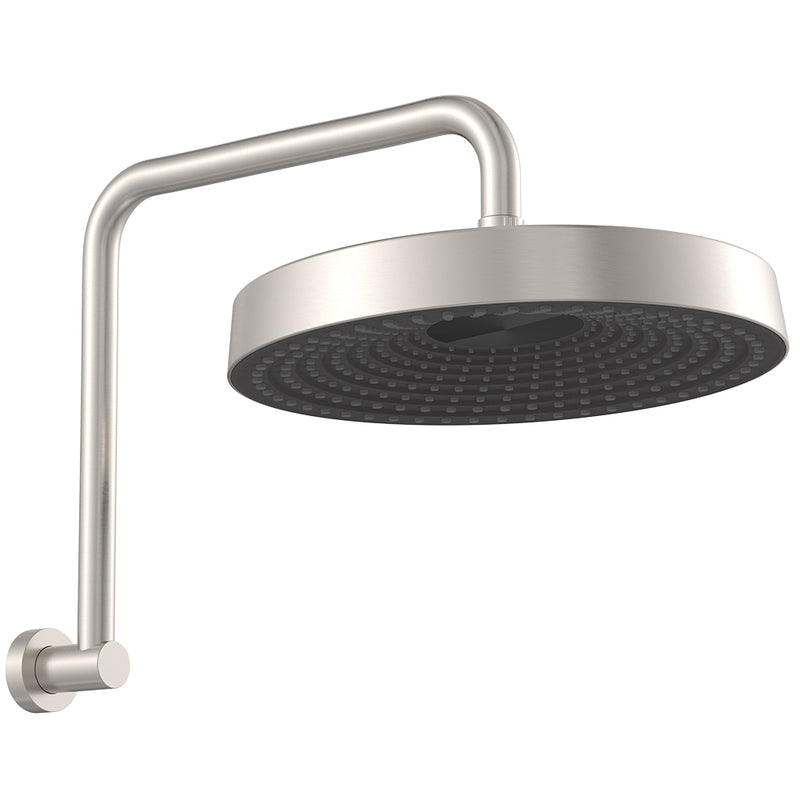 Fienza Kuro Gooseneck Shower Arm Set, Round Head, Brushed Nickel
