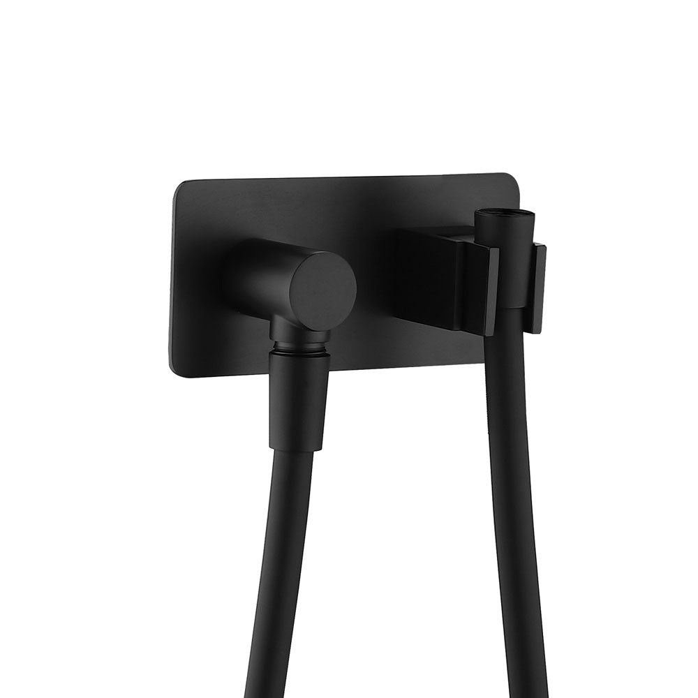 Fienza Universal Hand Shower Bracket & Hose, Matte Black