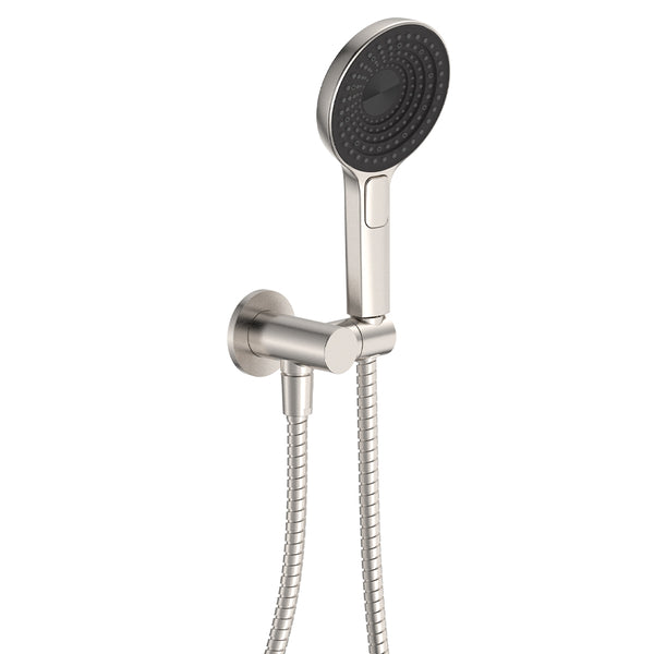 Fienza Kuro Hand Shower, Round Plate, Round Head, Brushed Nickel