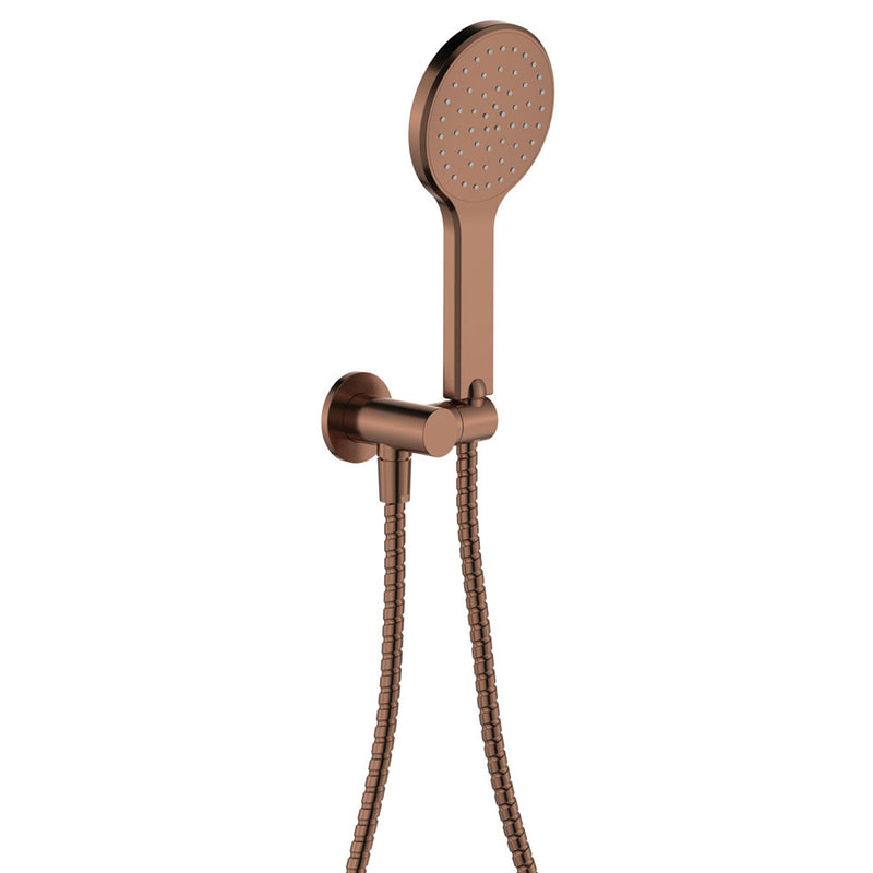 Fienza Kaya Hand Shower, Round Plate, Brushed Copper