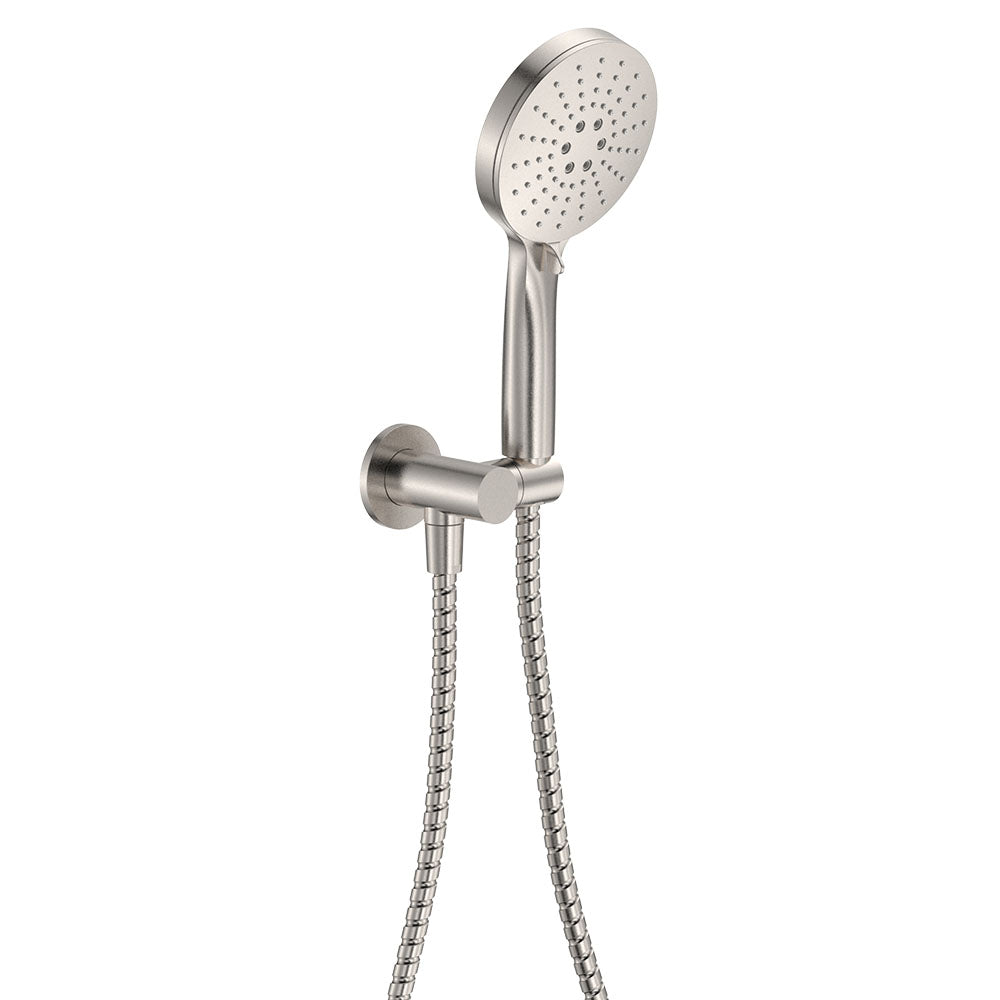 Fienza Empire Slim Hand Shower, Round Plate, Brushed Nickel