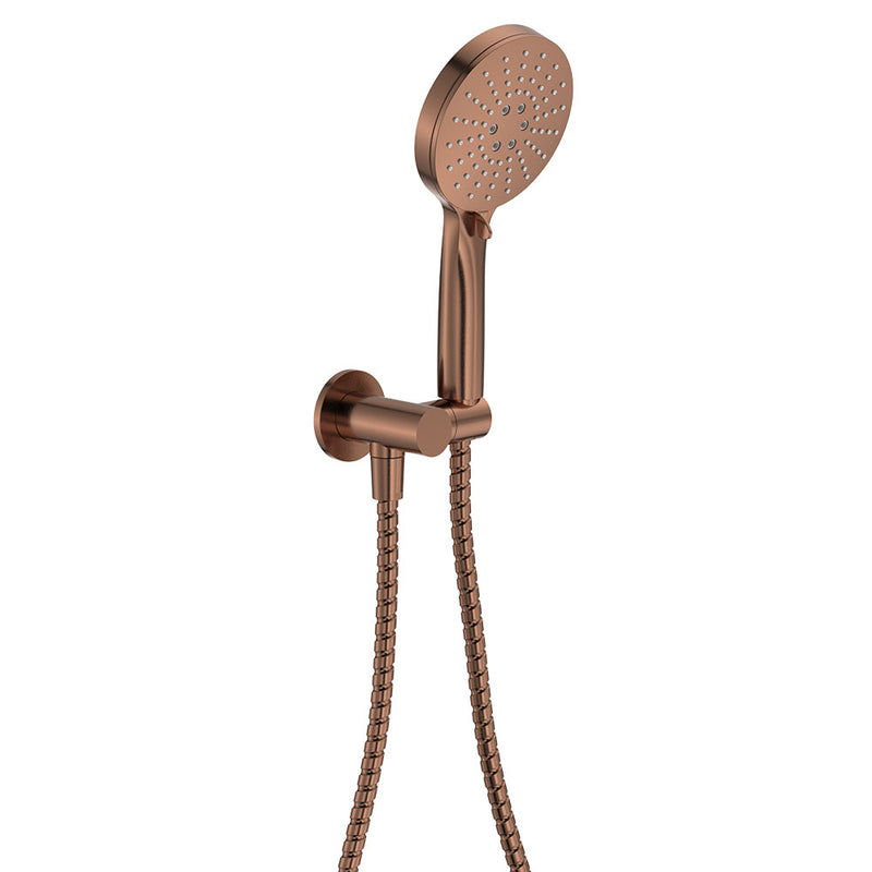 Fienza Empire Slim Hand Shower, Round Plate, Brushed Copper
