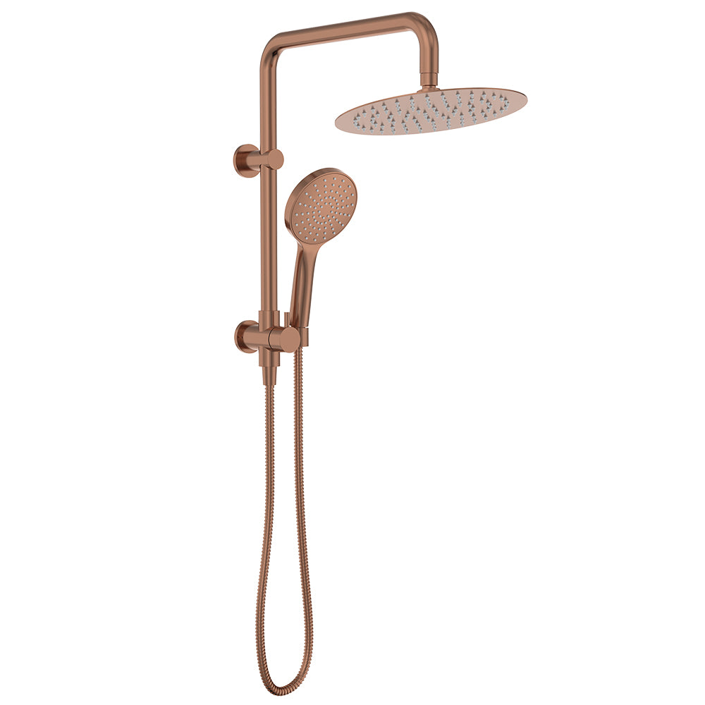 Fienza Kaya Twin Half-Rail Shower, Brushed Copper — image 2