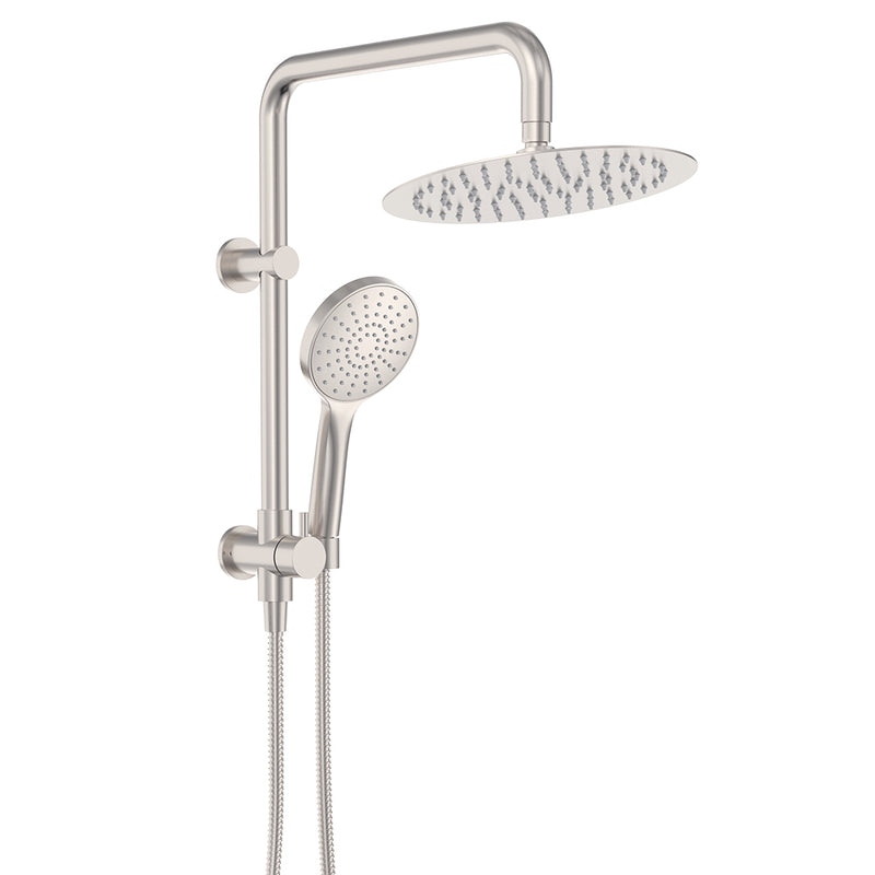 Fienza Kaya Twin Half-Rail Shower, Brushed Nickel