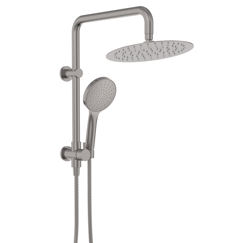 Fienza Kaya Twin Half-Rail Shower, Gun Metal