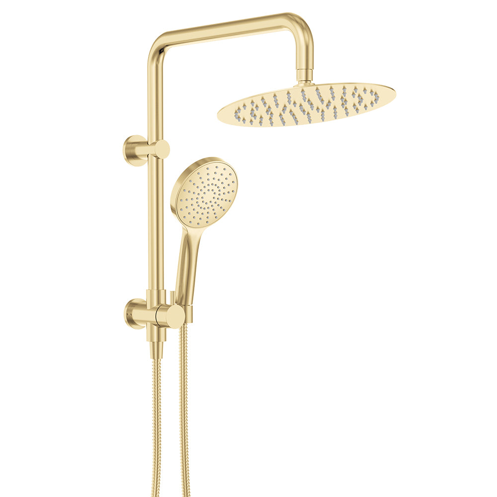 Fienza Kaya Twin Half-Rail Shower, Urban Brass