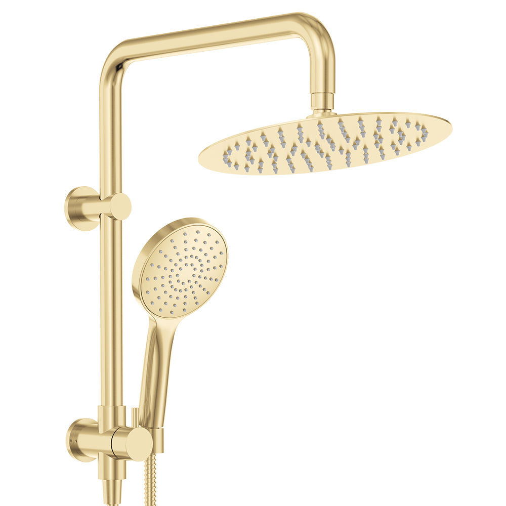Fienza Kaya Twin Half-Rail Shower, Urban Brass — image 3