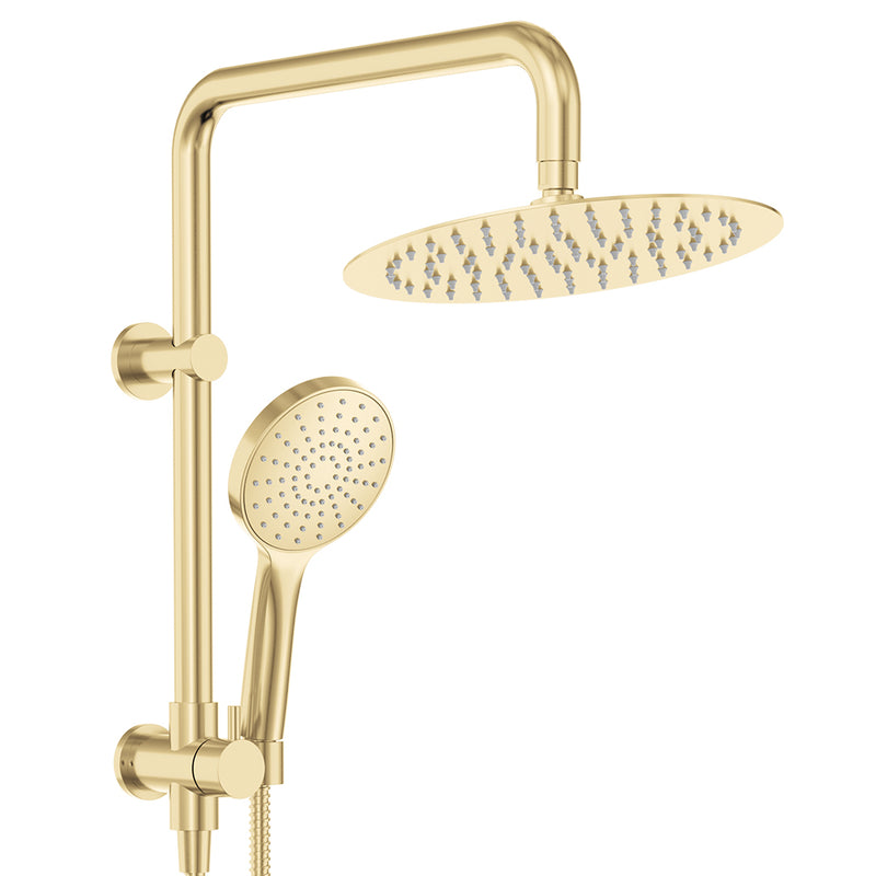 Fienza Kaya Twin Half-Rail Shower, Urban Brass — image 3