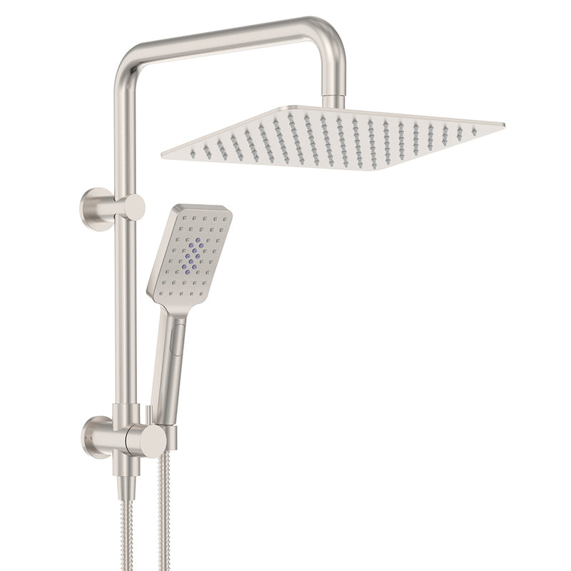 Fienza Tono Twin Half-Rail Shower, Brushed Nickel