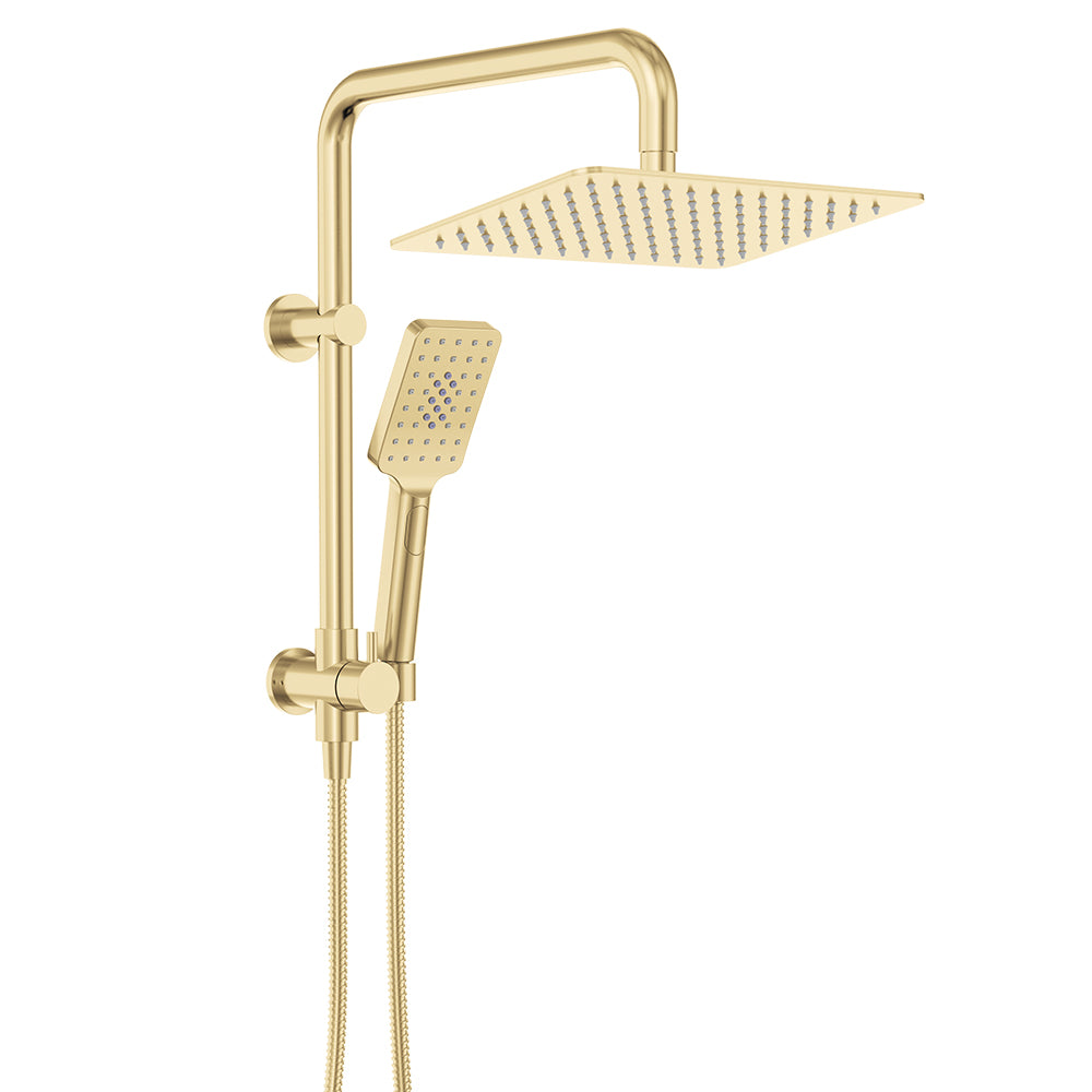 Fienza Tono Twin Half-Rail Shower, Urban Brass — image 2