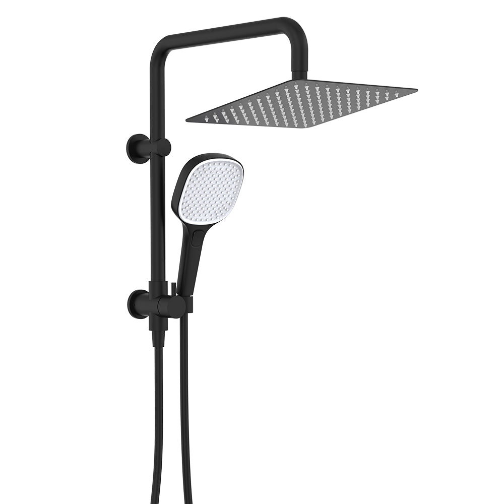 Fienza Koko Twin Half-Rail Shower, Matte Black