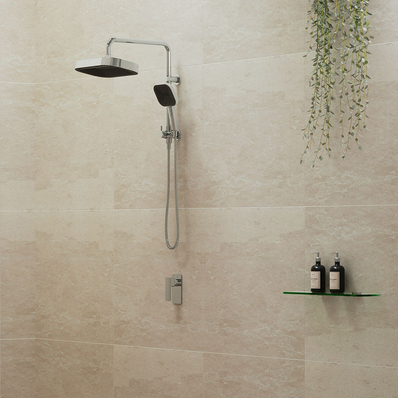 Fienza Kuro Twin Half-Rail Shower, Soft Square Head, Chrome — image 4