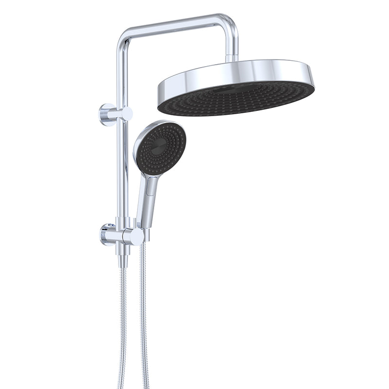 Kuro Twin Half-Rail Shower, Round Head