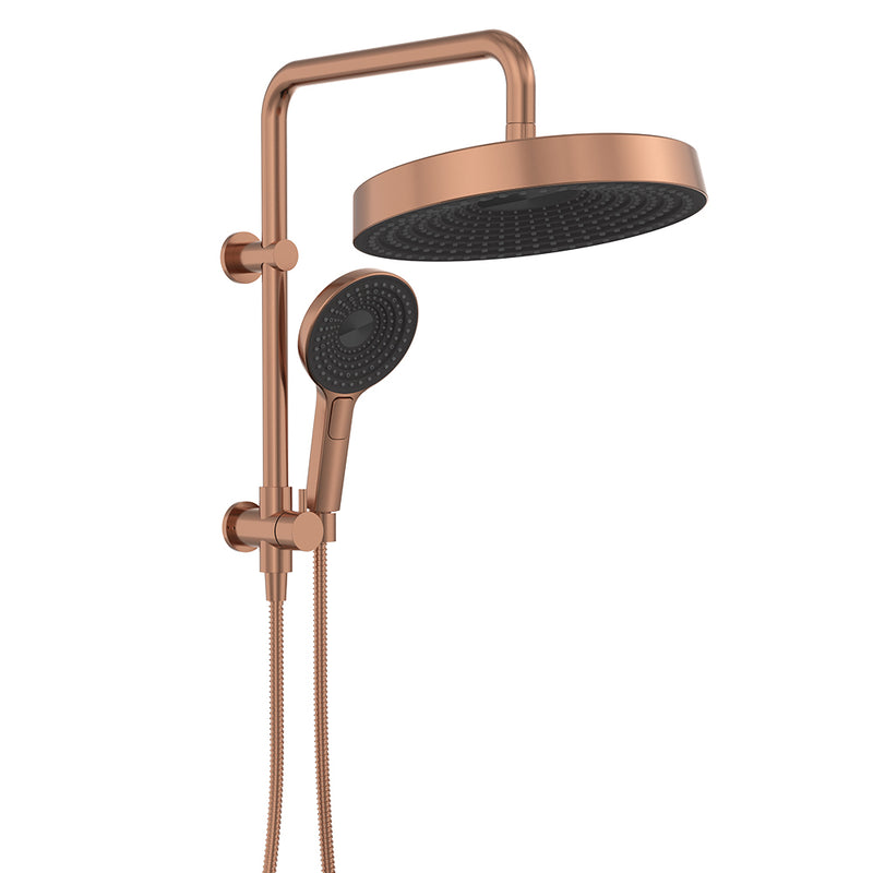 Kuro Twin Half-Rail Shower, Round Head