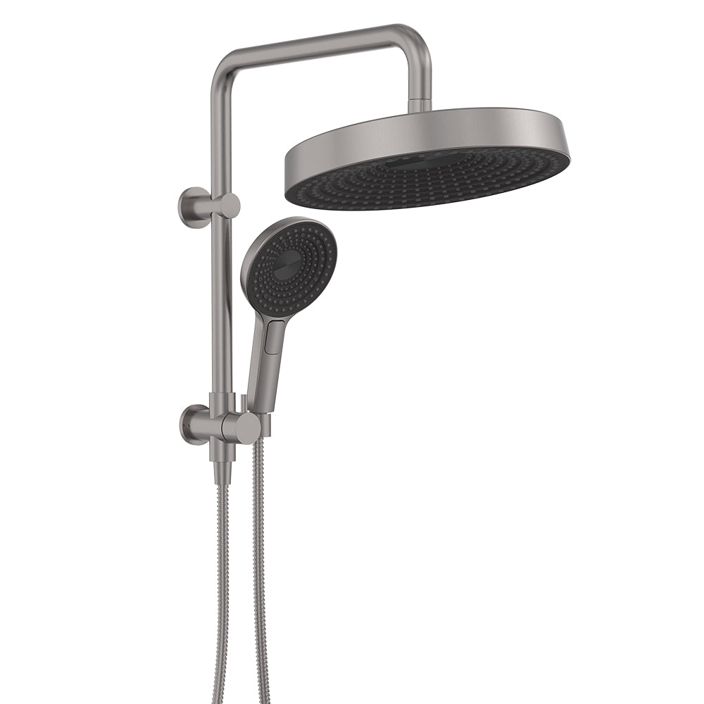 Kuro Twin Half-Rail Shower, Round Head
