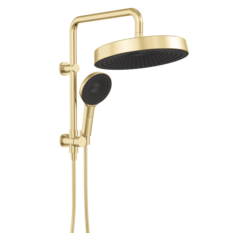 Kuro Twin Half-Rail Shower, Round Head