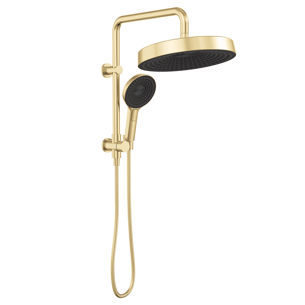 Kuro Twin Half-Rail Shower, Round Head