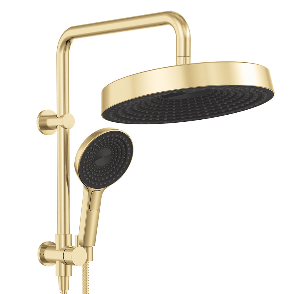 Kuro Twin Half-Rail Shower, Round Head