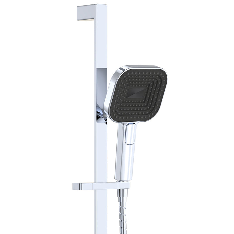Fienza Kuro Rail Shower Soft Square Head, Chrome — image 3