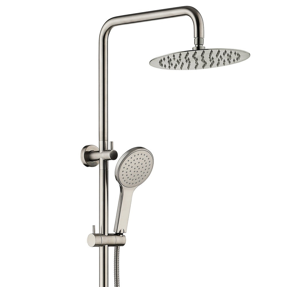 Fienza Kaya 2 in 1 Twin Rail Shower Station Brushed Nickel