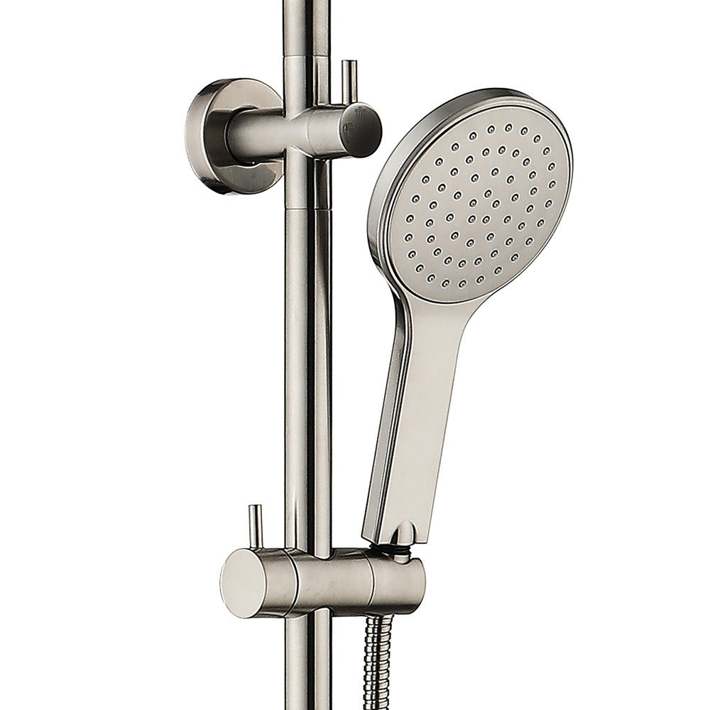 Fienza Kaya 2 in 1 Twin Rail Shower Station Brushed Nickel