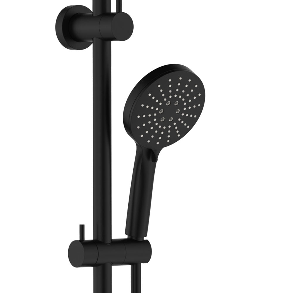 Fienza Empire Slim Curved Twin Shower, Matte Black