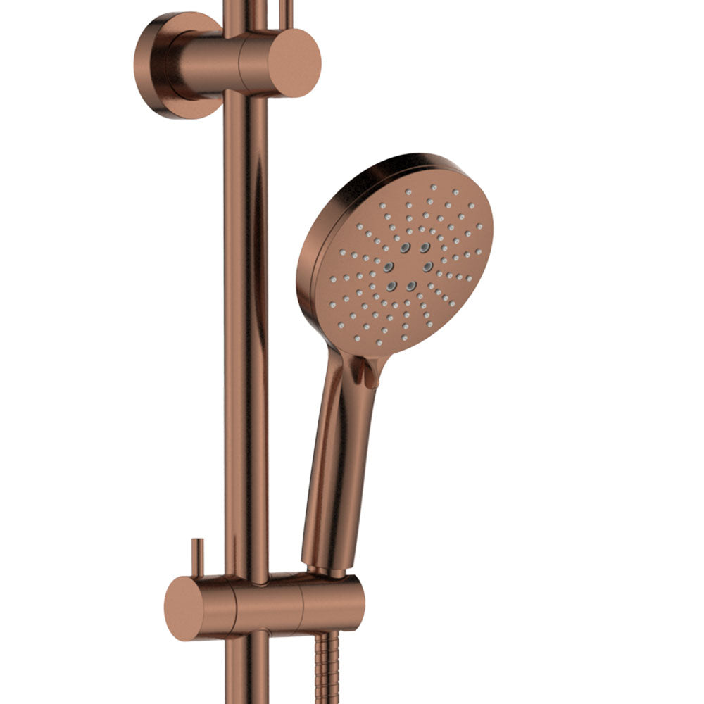 Fienza Empire Slim Curved Twin Shower, Brushed Copper