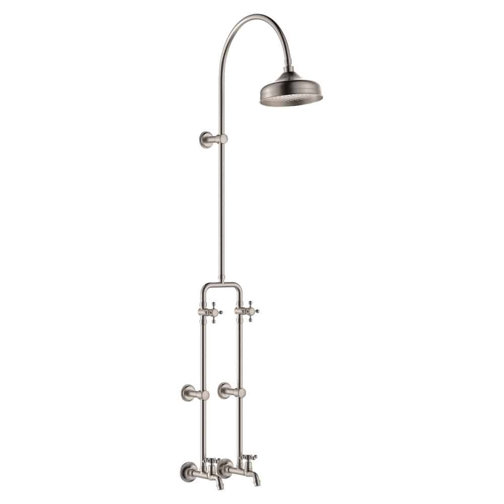 Fienza Lillian Exposed Rail Shower & Bath Set, Brushed Nickel