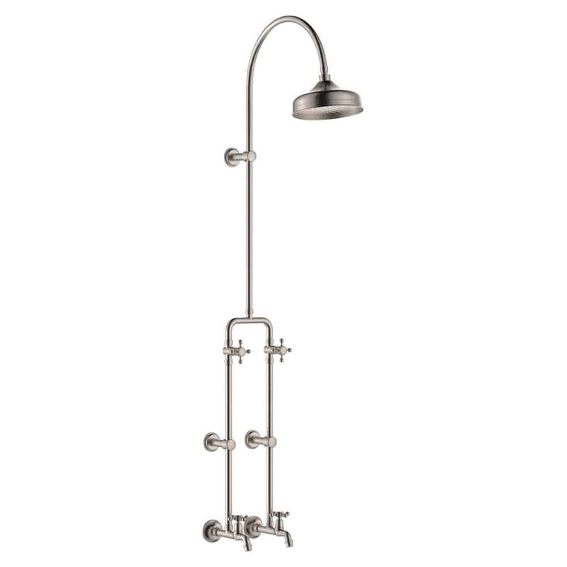 Fienza Lillian Exposed Rail Shower & Bath Set, Brushed Nickel