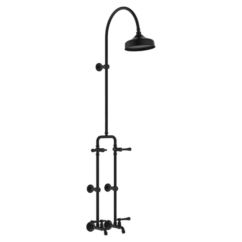 Fienza Lillian Lever Exposed Rail Shower & Bath Set, Matte Black