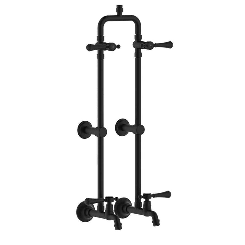 Fienza Lillian Lever Exposed Rail Shower & Bath Set, Matte Black