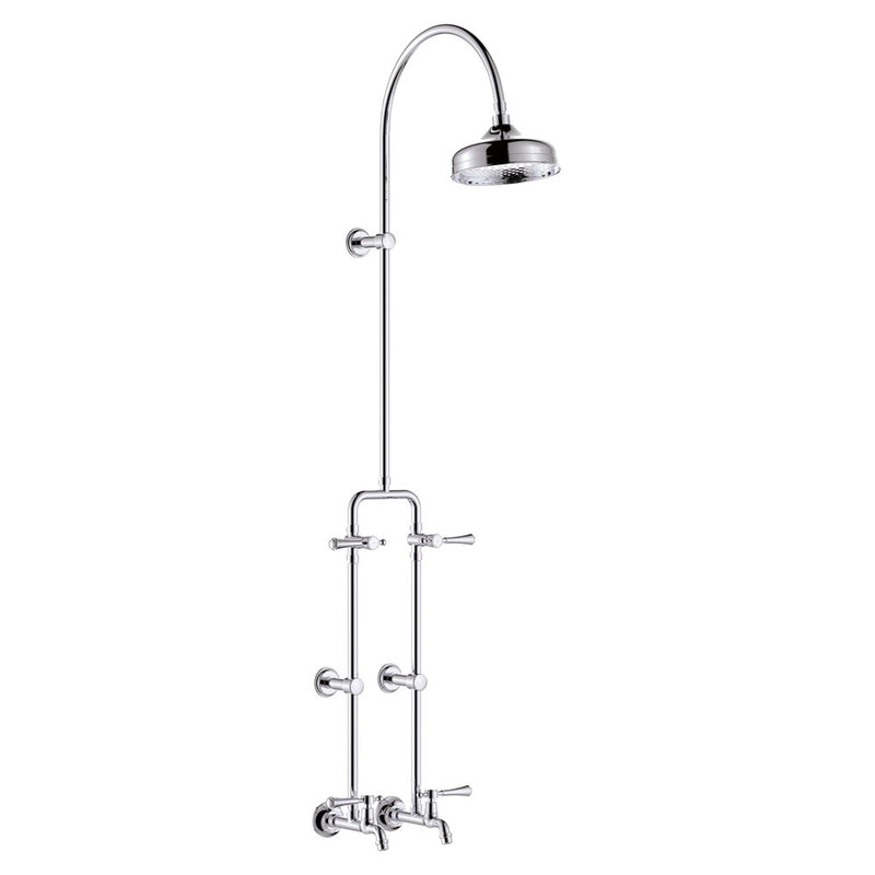 Fienza Lillian Lever Exposed Rail Shower & Bath Set, Chrome