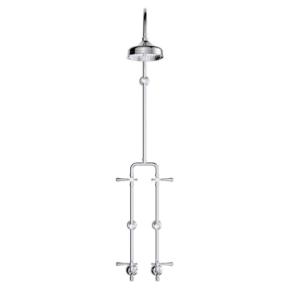 Fienza Lillian Lever Exposed Rail Shower & Bath Set, Chrome