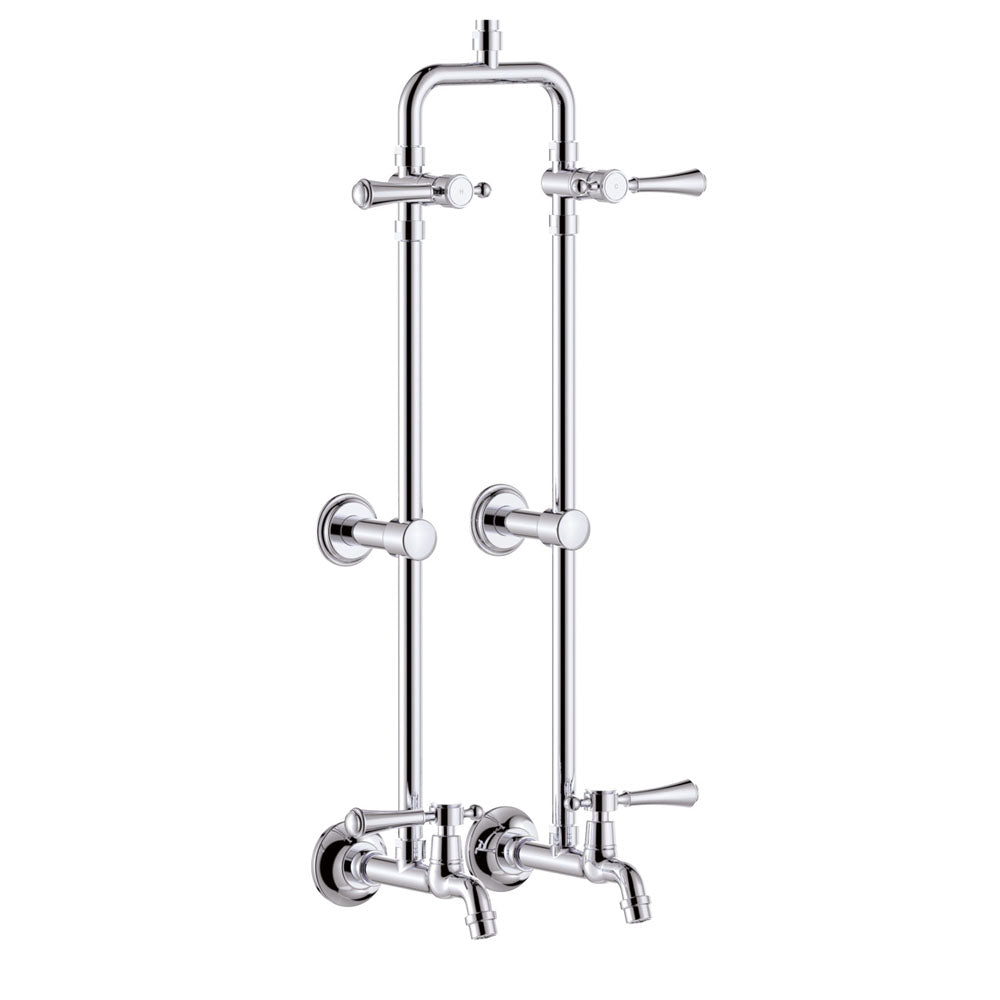 Fienza Lillian Lever Exposed Rail Shower & Bath Set, Chrome