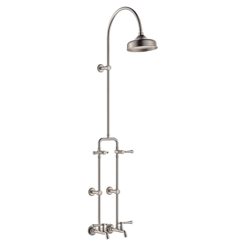 Fienza Lillian Lever Exposed Rail Shower & Bath Set, Brushed Nickel