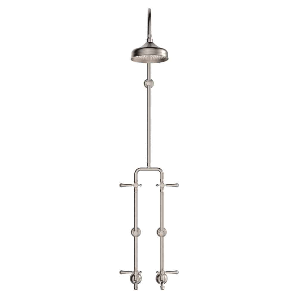 Fienza Lillian Lever Exposed Rail Shower & Bath Set, Brushed Nickel