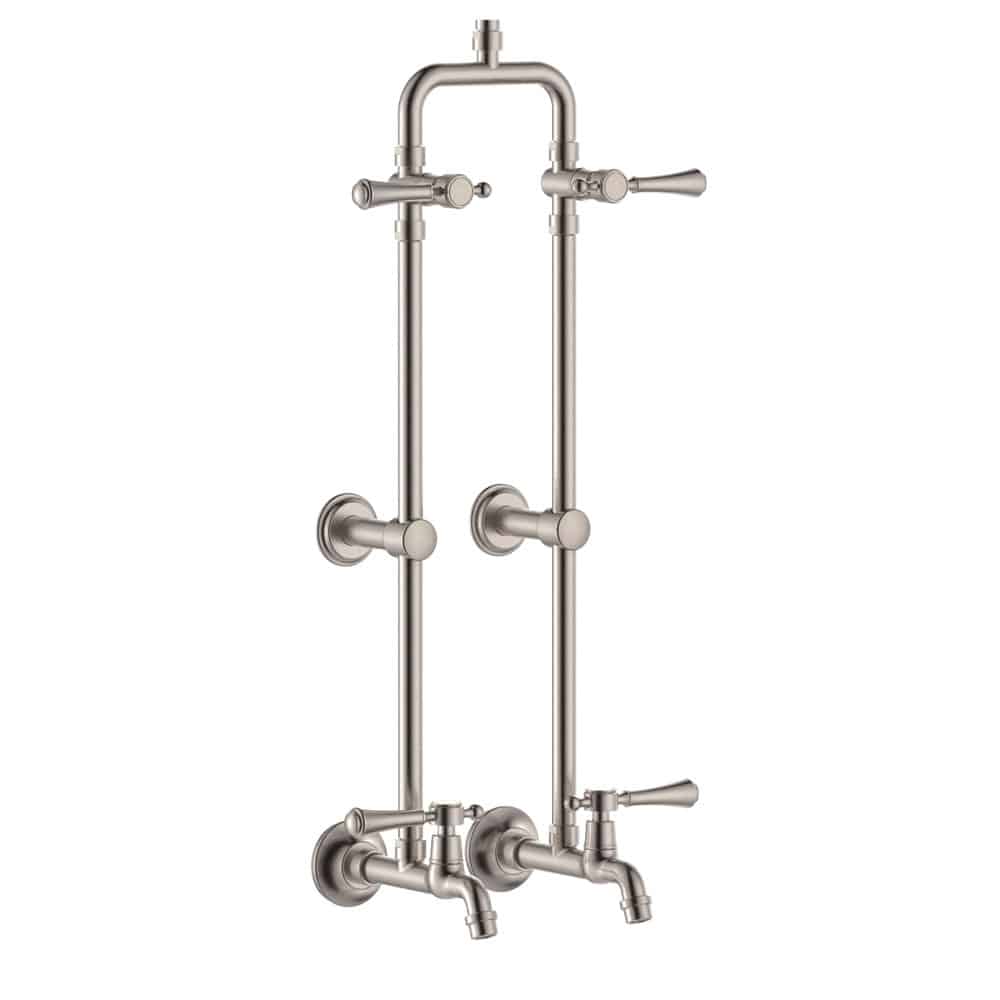 Fienza Lillian Lever Exposed Rail Shower & Bath Set, Brushed Nickel