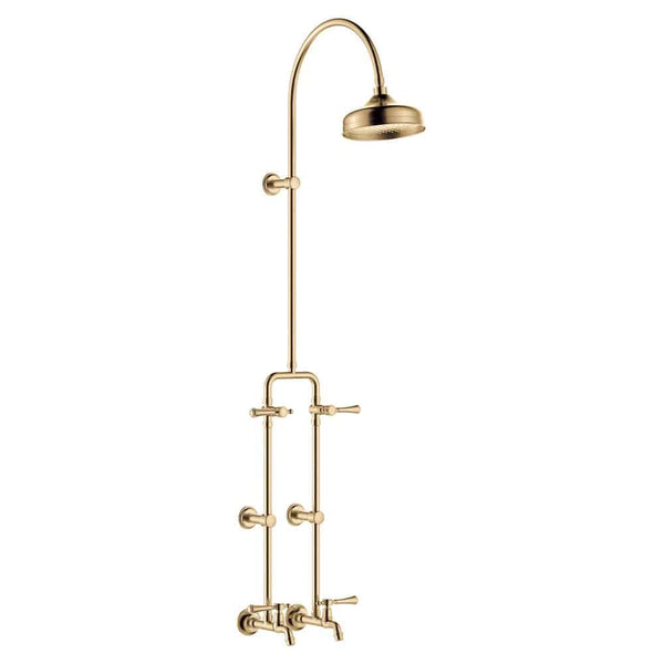 Fienza Lillian Lever Exposed Rail Shower & Bath Set, Urban Brass