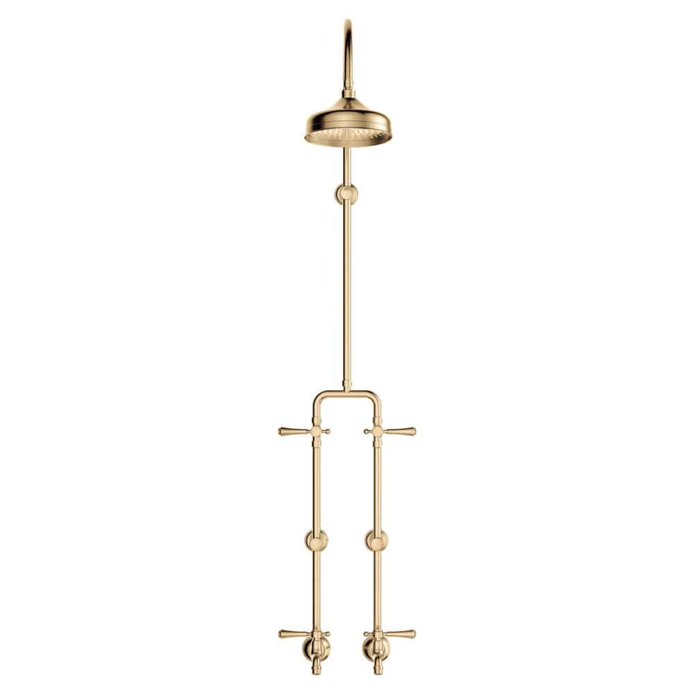 Fienza Lillian Lever Exposed Rail Shower & Bath Set, Urban Brass