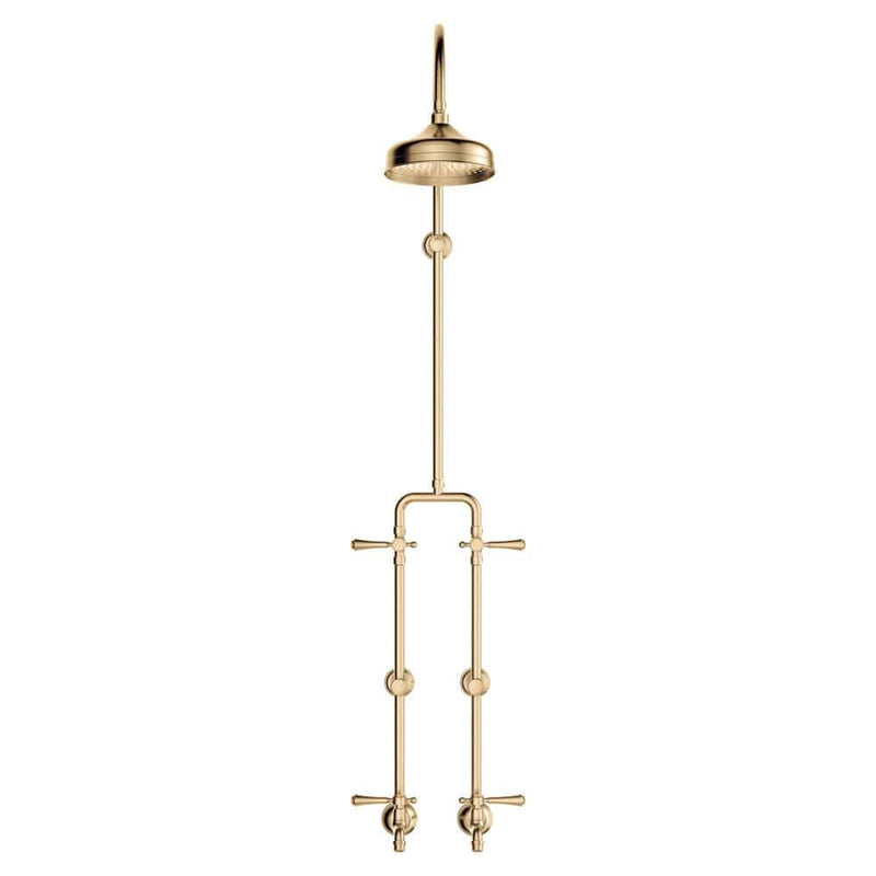 Fienza Lillian Lever Exposed Rail Shower & Bath Set, Urban Brass