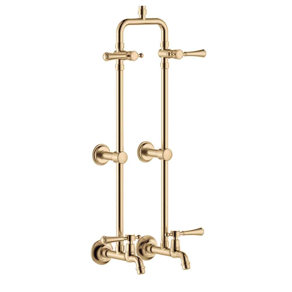 Fienza Lillian Lever Exposed Rail Shower & Bath Set, Urban Brass