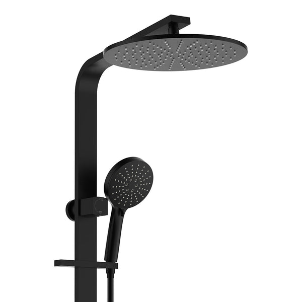 Fienza Empire Slim Deluxe Twin Shower, Matte Black
