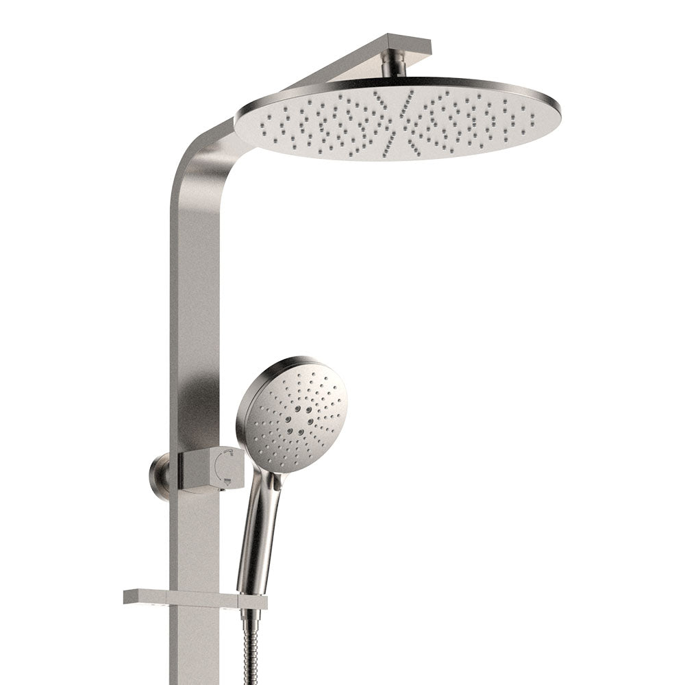 Fienza Empire Slim Deluxe Twin Shower, Brushed Nickel