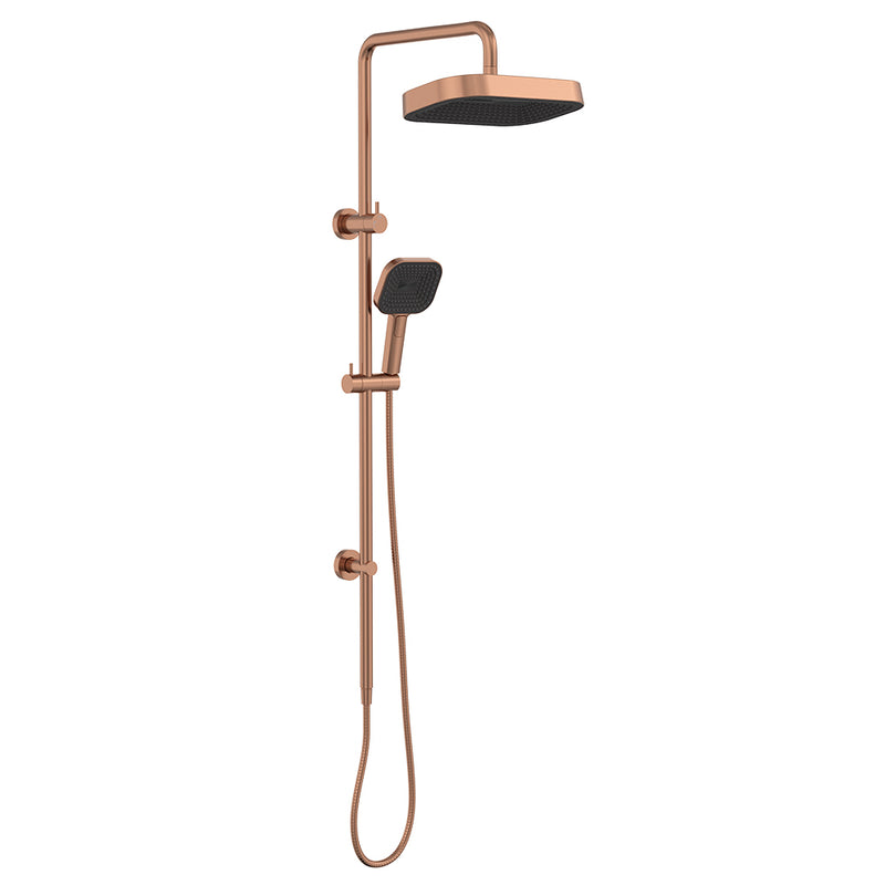 Fienza Kuro Twin Shower, Soft Square Head, Brushed Copper — image 2