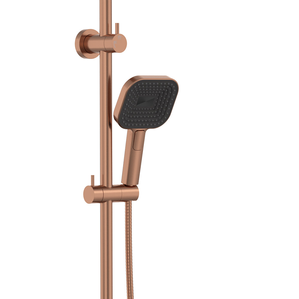 Fienza Kuro Twin Shower, Soft Square Head, Brushed Copper — image 3
