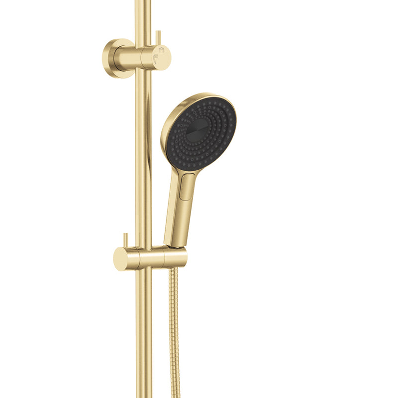 Fienza Kuro Twin Shower, Round Head, Urban Brass — image 3